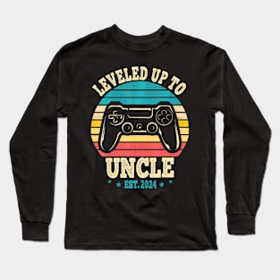 Leveled Up To Uncle 2024 Soon To Be  Video Gamer Uncle Long Sleeve T-Shirt